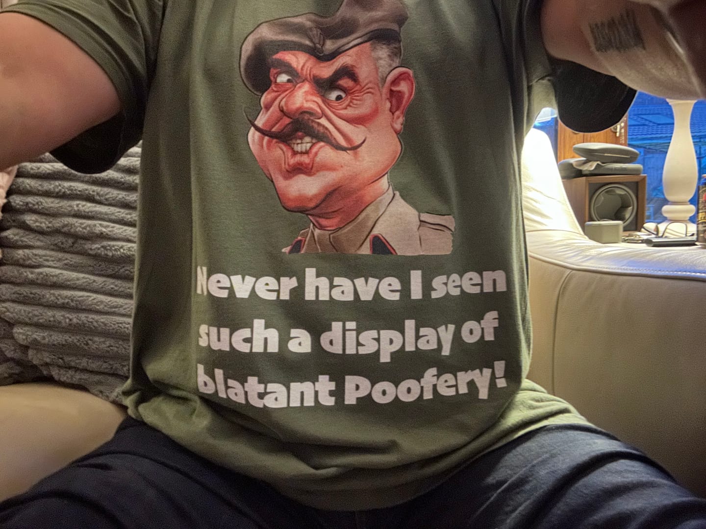 Customer photo review of ' Blatant  Poofery' T-Shirt