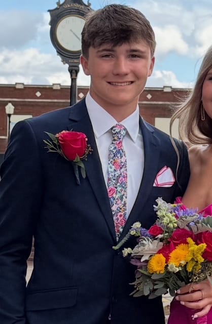 Customer photo review of The Pink Watercolor Floral Tie Set