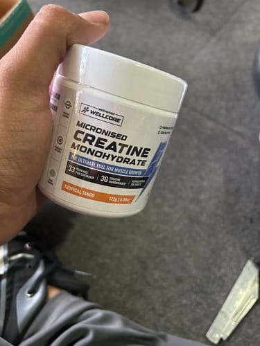 Customer photo review of Wellcore - Pure Micronised Creatine Monohydrate (122g, 33 Servings) Tropical Tango