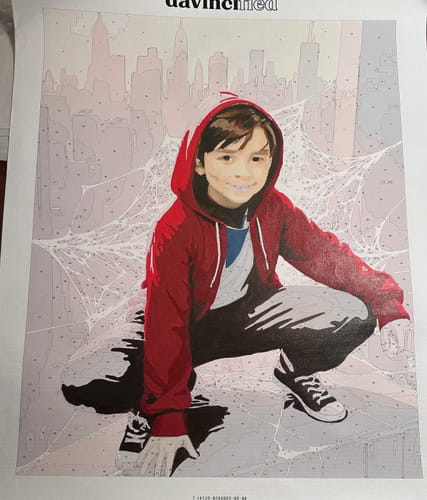 Customer photo review of "Slinging Hero" Paint by Numbers Kit