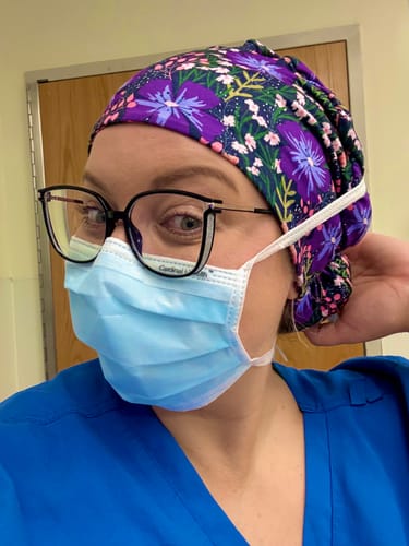 Customer photo review of DuoStyle Scrub Hat - Pac Man