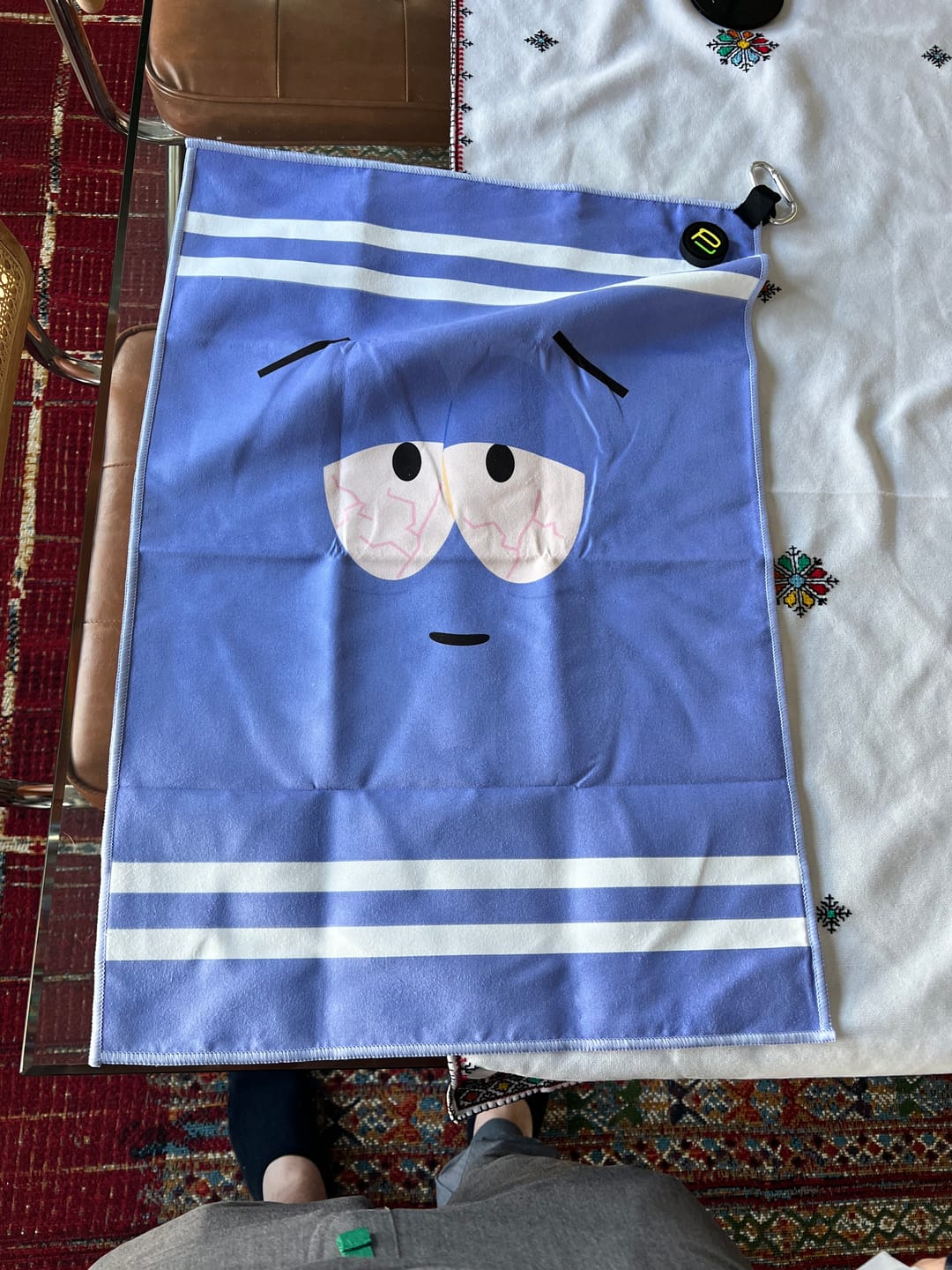 Customer photo review of [4/20 PRE ORDER] MAGNETIC Towelie 24" x 16" Golf Towel, Double Sided