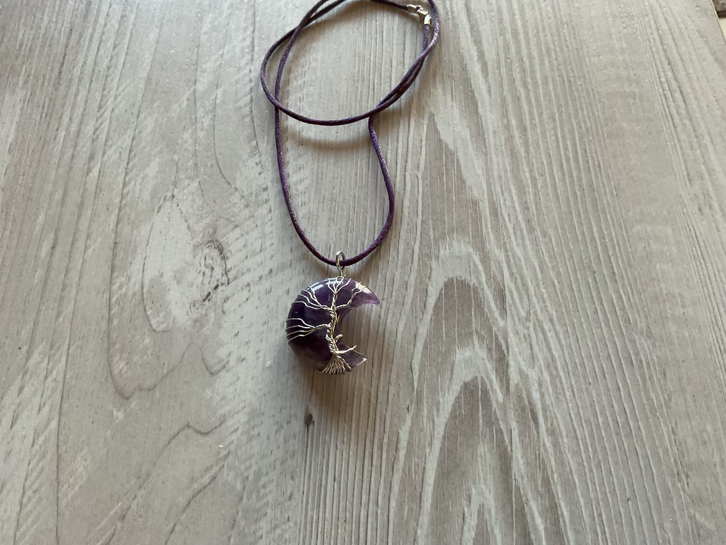 Customer photo review of Pendentif Améthyste Lune/Arbre de Vie