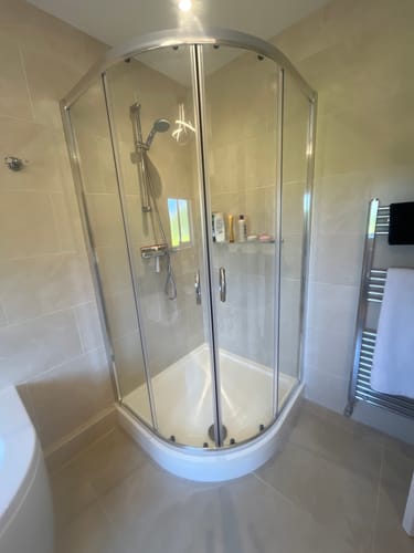 Customer photo review of Foundation 1000 x 1000mm Quadrant Shower Enclosure - Satin Chrome