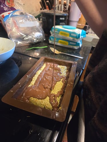 Customer photo review of Viral Pistachio Stuffed Bar Kit