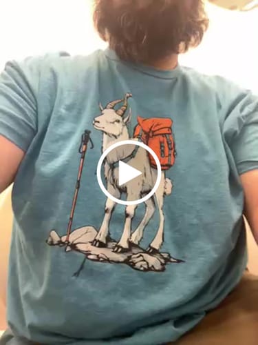 Customer video review of Mountain Goat Backpacker T-Shirt