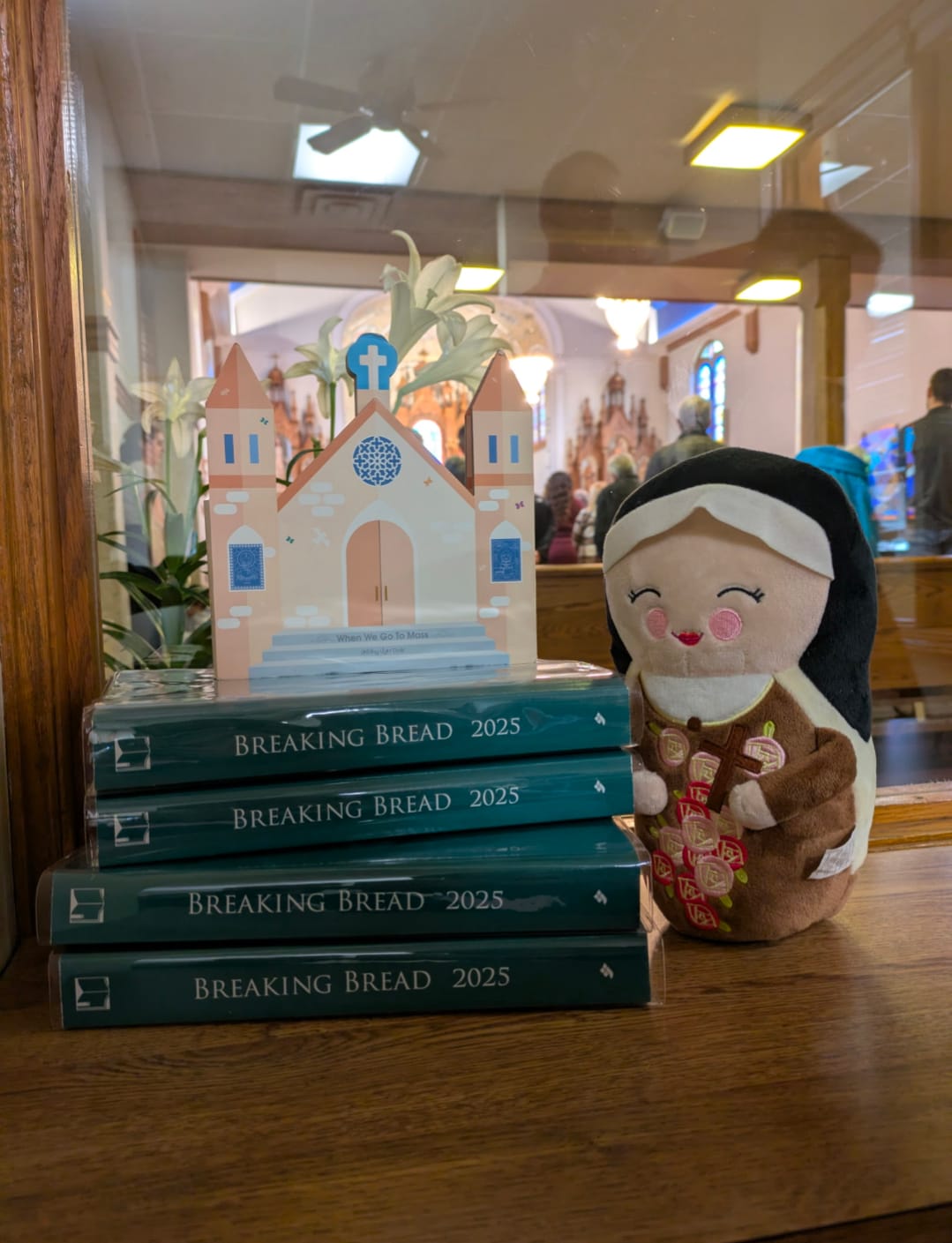 Customer photo review of When We Go to Mass - shaped board book