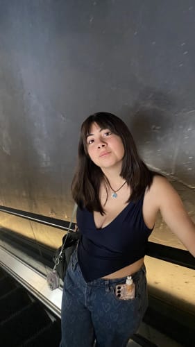 Customer photo review of TOP ROSIE AZUL MARINO