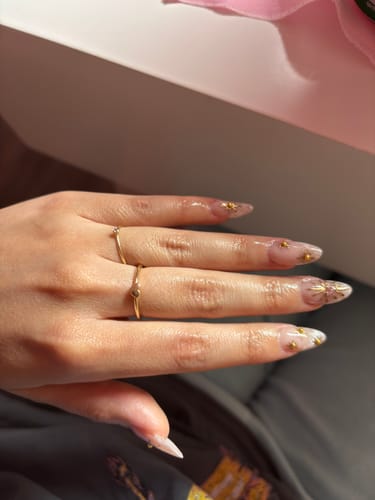 Customer photo review of 14k birthstone ring (all 12 months)