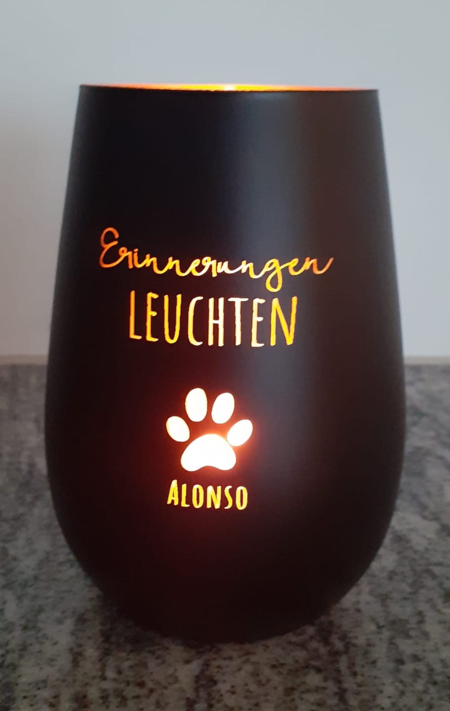 Customer photo review of Erinnerungen leuchten - Individuelles Trauerlicht