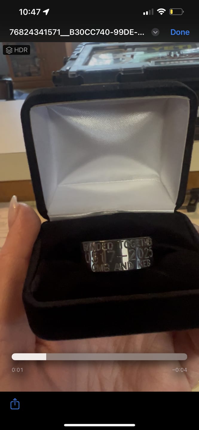 Customer photo review of Black Duck Band Ring - Zirconium 10mm