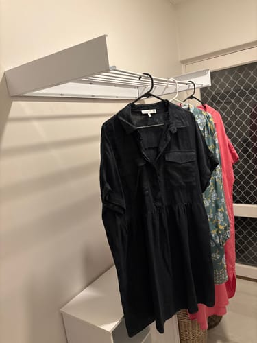 Customer photo review of Wall Mounted Drying Rack - Foldable Indoor and Outdoor Drying Rack