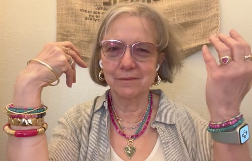 Customer photo review of Hearts Like Confetti Necklace Stack