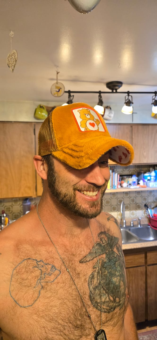 Customer photo review of OVERLORD X Care Bears:  Tender Heart Bear Trucker Cap