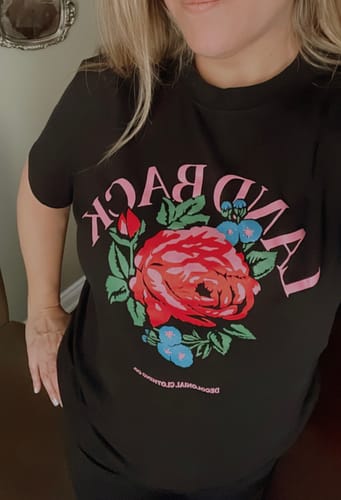 Customer photo review of Rose Land Back T-Shirt