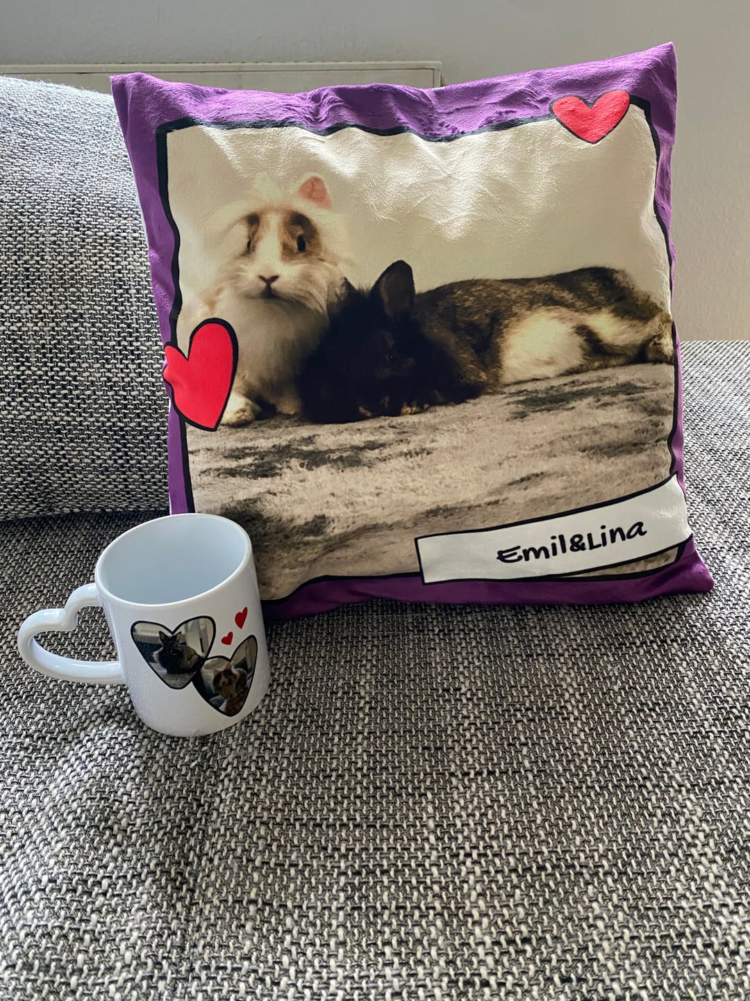 Customer photo review of Fotokissen mit Herzchen - Individuelles Kissen