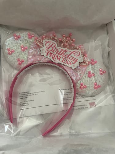 Customer photo review of Pink Birthday Princess Mickey Ears