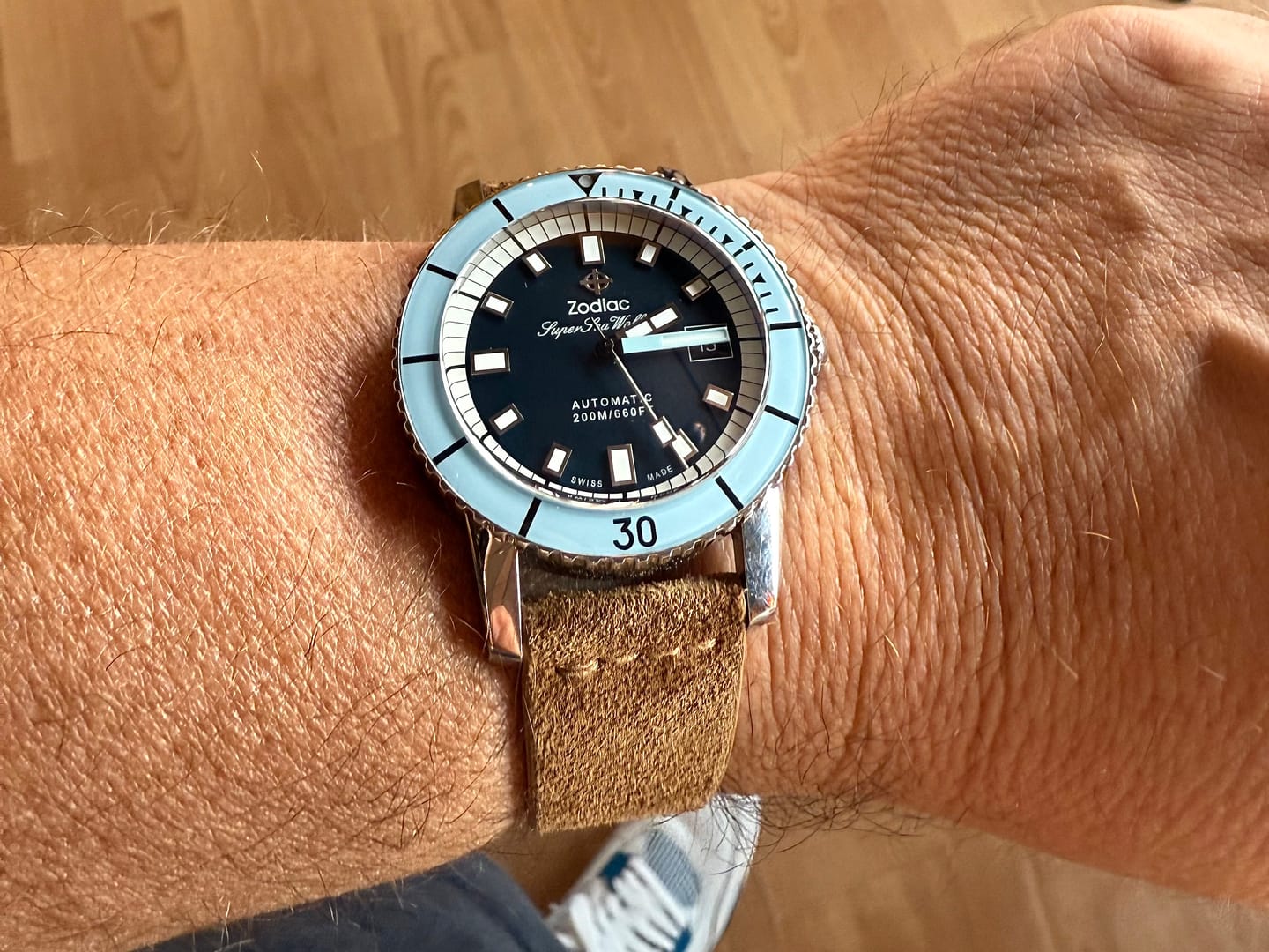 Customer photo review of Cigar Brown Suede