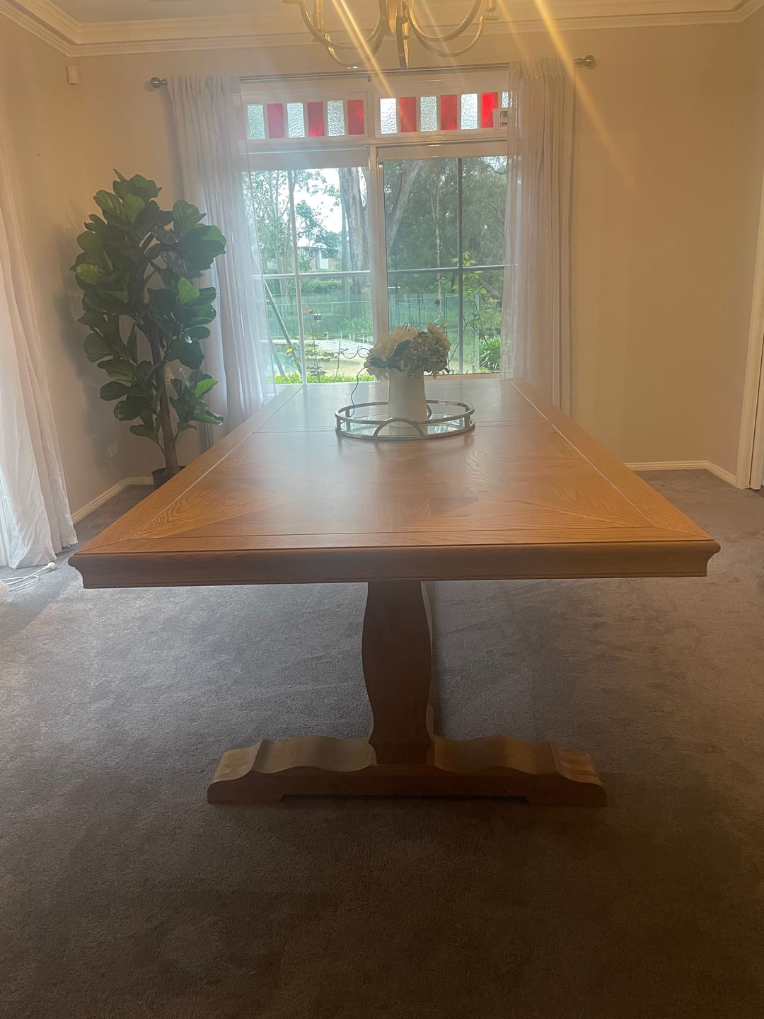 Customer photo review of Kensington Parquetry Natural Oak Dining Table