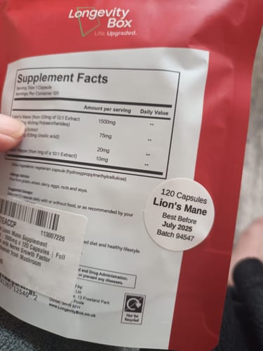 Customer photo review of Organic Lion's Mane Capsules