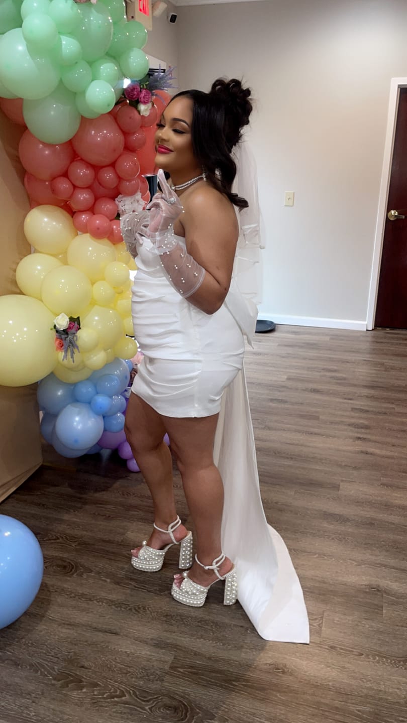 Customer photo review of ASTRELLA-WHITE PLATFORM HEELED SANDAL