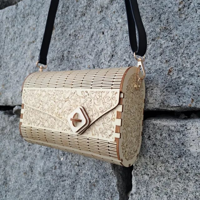 Customer photo review of Wooden clutch handbag purse laser cut svg file
