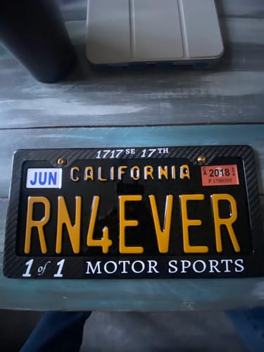 Customer photo review of MONTH JUNE / JUN STICKER ON CALIFORNIA LICENSE PLATE