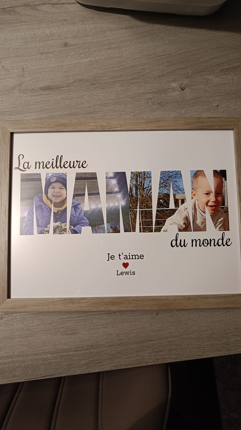 Customer photo review of Affiche personnalisée meilleure maman du monde - Cadre personnalisé