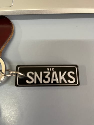 Customer photo review of VIC Mix Licence Plate Custom Keychain