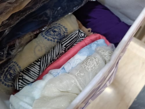 Customer photo review of Lilac Large Clothes Organizer