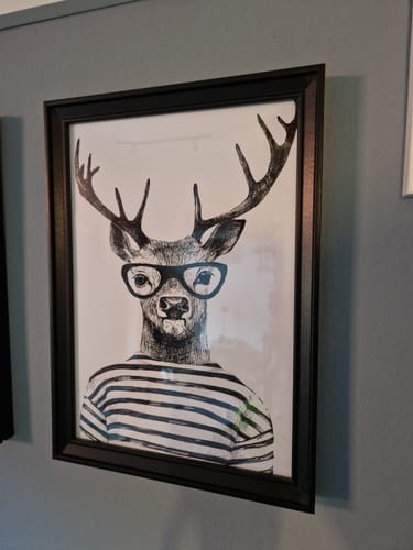 Customer photo review of Poster Hirsch mit Brille Hochformat
