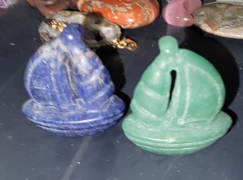 Customer photo review of Mini Crystal Sailboat Carving