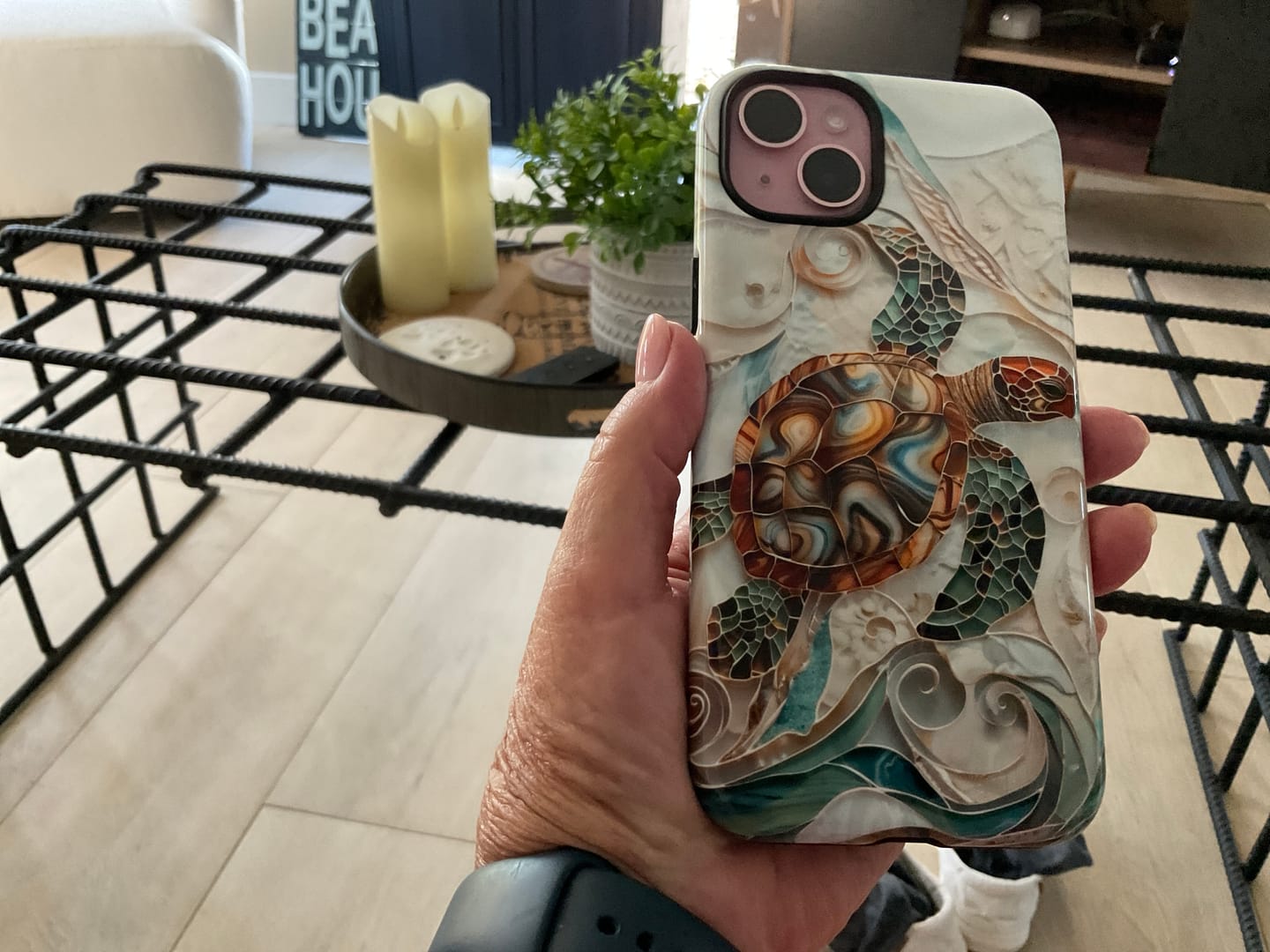 Customer photo review of Sea Turtle Stained Glass Design 1 Print iPhone Case