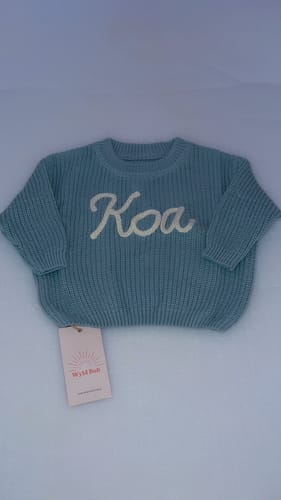 Customer photo review of Hand Knitted Personalized Sweater