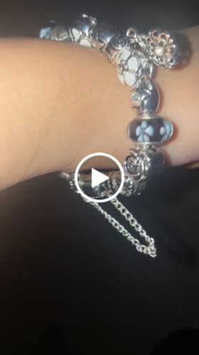 Customer video review of Boxed Pandora Inspired Full Set Beaded Charm Bracelet - Silver/White