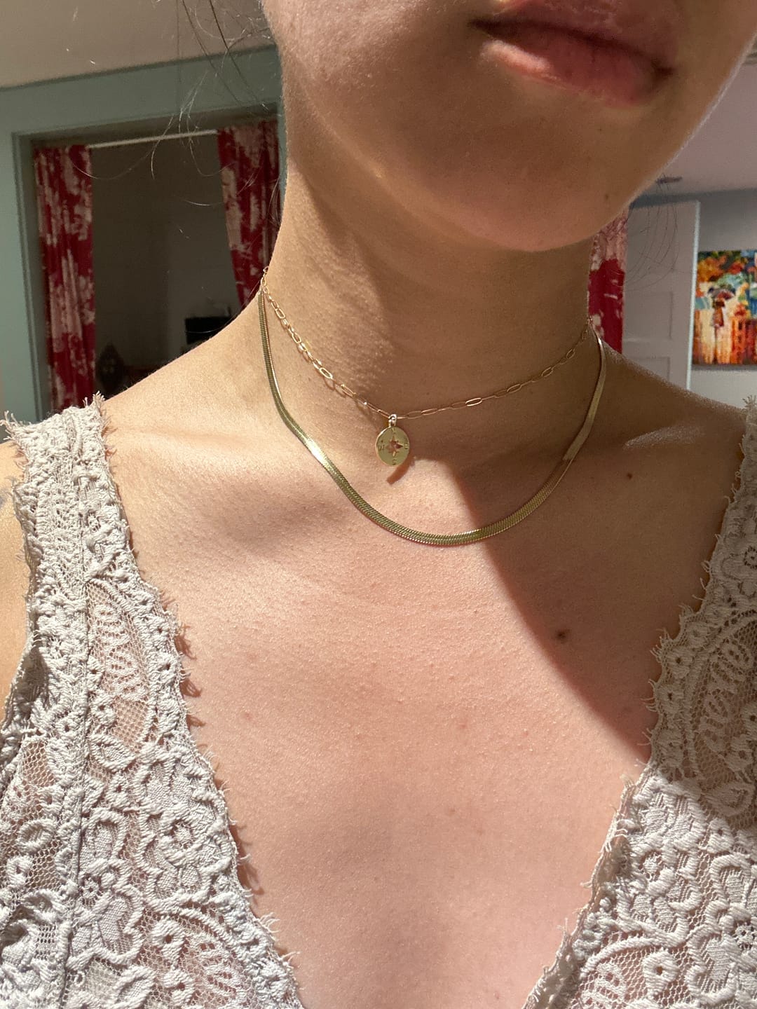 Customer photo review of Herringbone Necklace