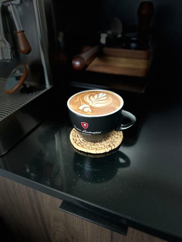 Customer photo review of Italian Coffee Cup and Saucer - Black Collection