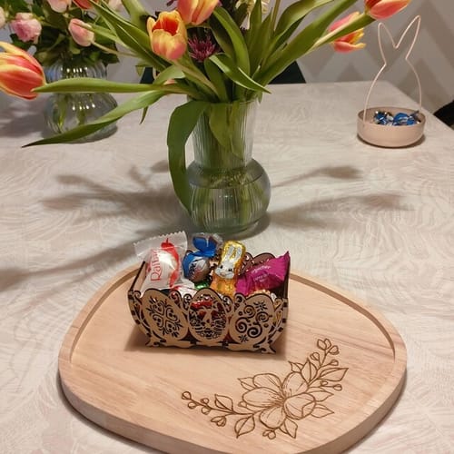 Customer photo review of Decorative Easter egg basket laser cut svg file