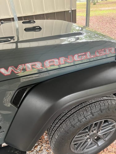 Customer photo review of Wrangler Hood Lettering Textured - Stone