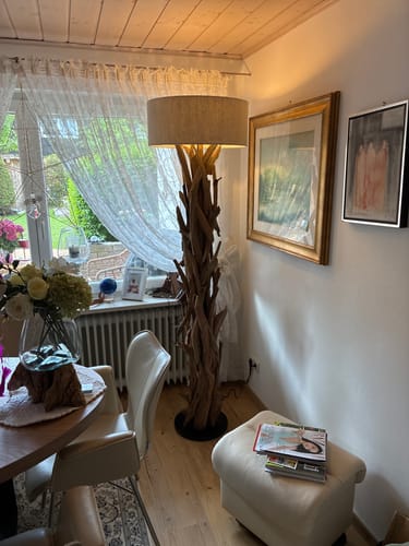 Customer photo review of Stehlampe Teakholz BLUMA  | Höhe 180 cm | inkl. Lampenschirm