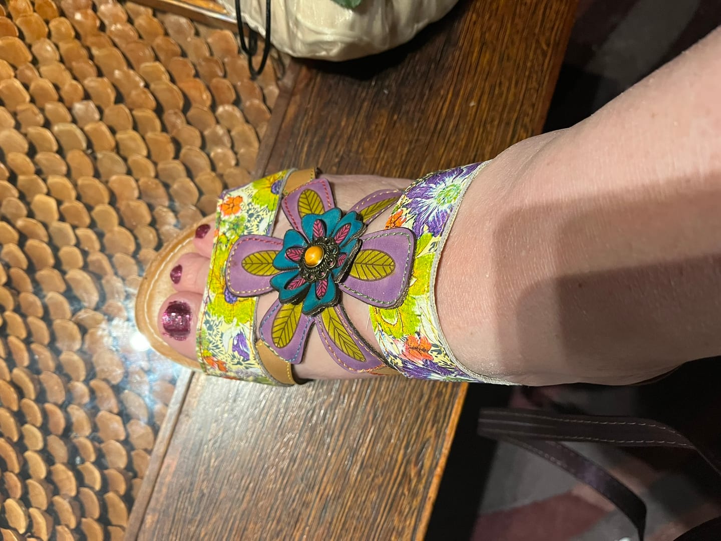 Customer photo review of Vintage Butterfly Elegance Leather Ankle Shoes
