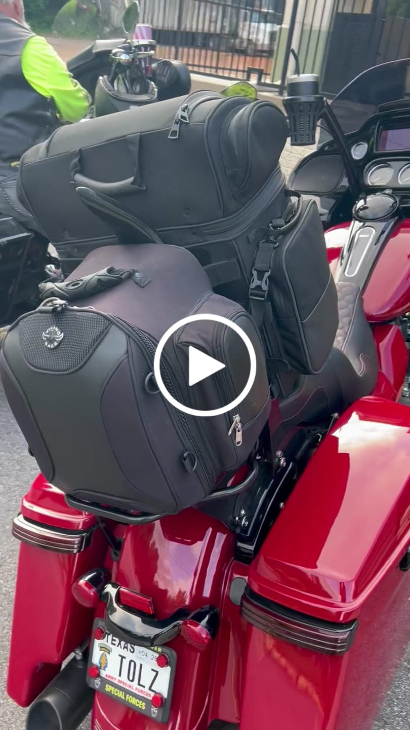 Customer video review of 57L - Voyage Premium XL Motorcycle Sissy Bar Bag for Harley Davidson