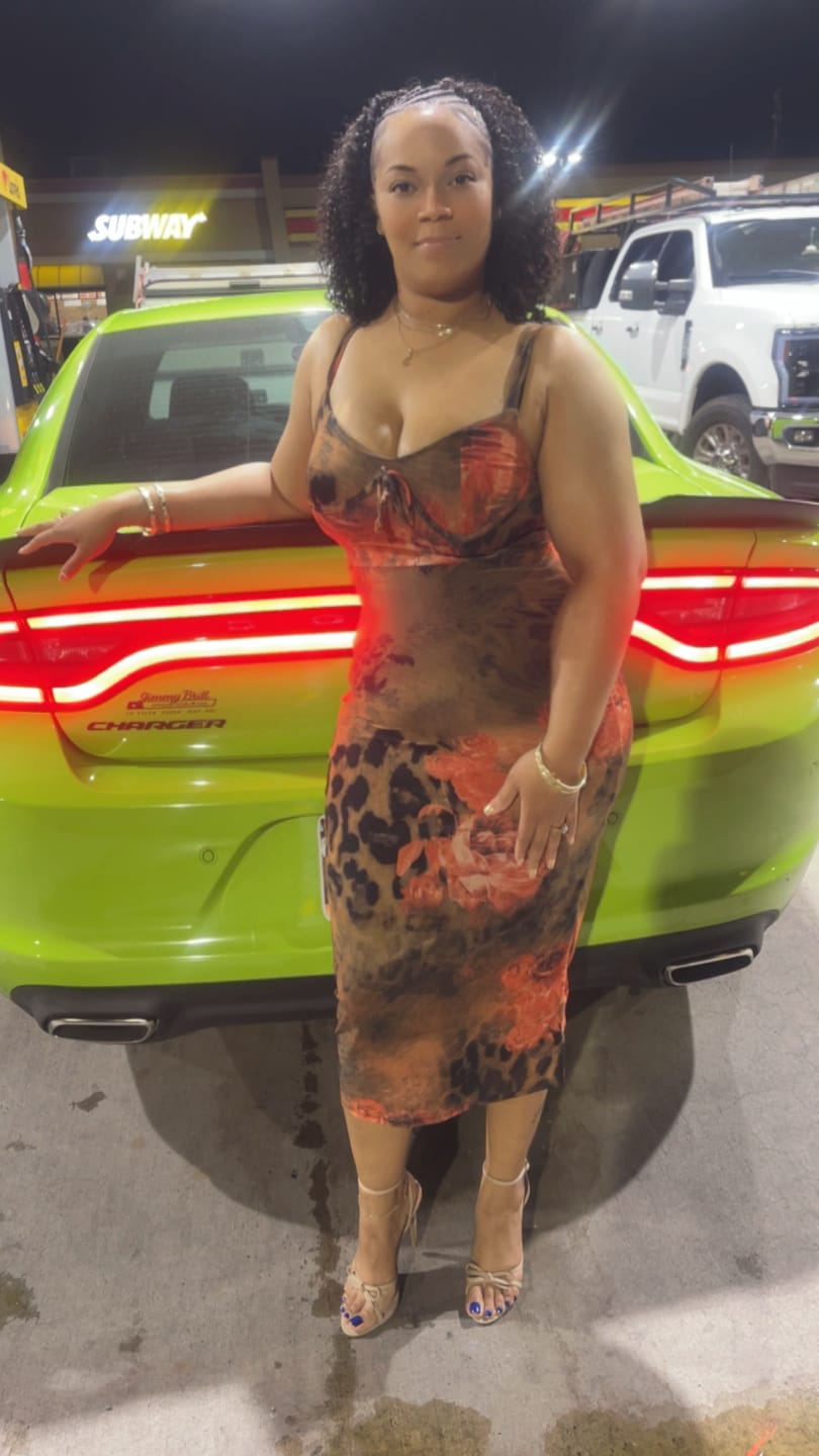 Customer photo review of Here With Me Mesh Tank Midi Dress