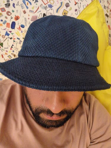 Customer photo review of Indigo-Dyed Sashiko Bucket Hat