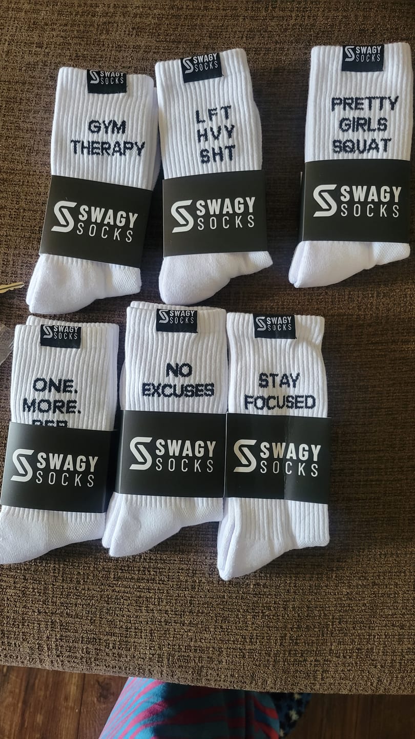 Customer photo review of LFT HVY SHT - Unisex Crew Workout Socks