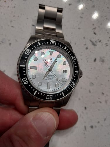 Customer photo review of Oceaneva Deep Marine Explorer II Titanium Limited Edition Watch White Dial