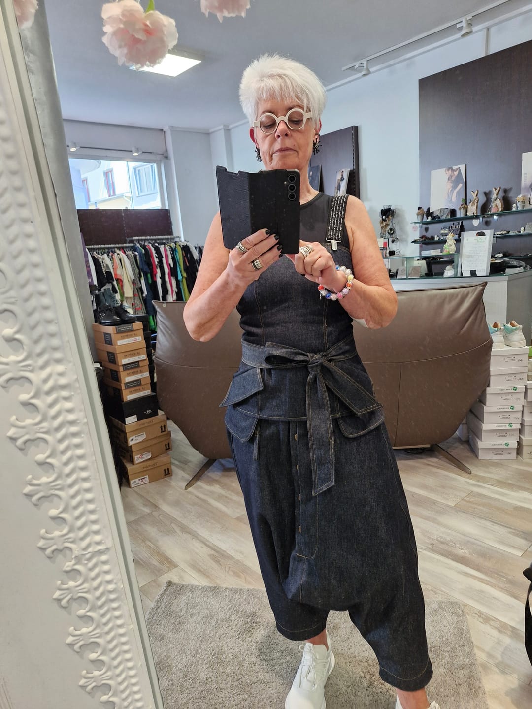 Customer photo review of Denim corset bustier