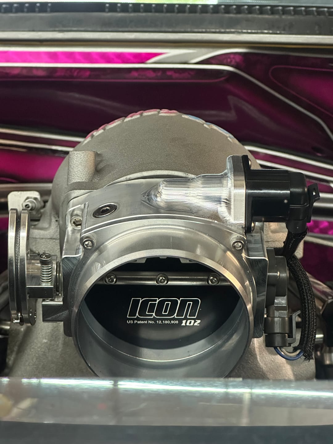 Customer photo review of ICON 102/105mm Cable Drive Throttle Body (Bare Finish) w/ Interchangeable Connection