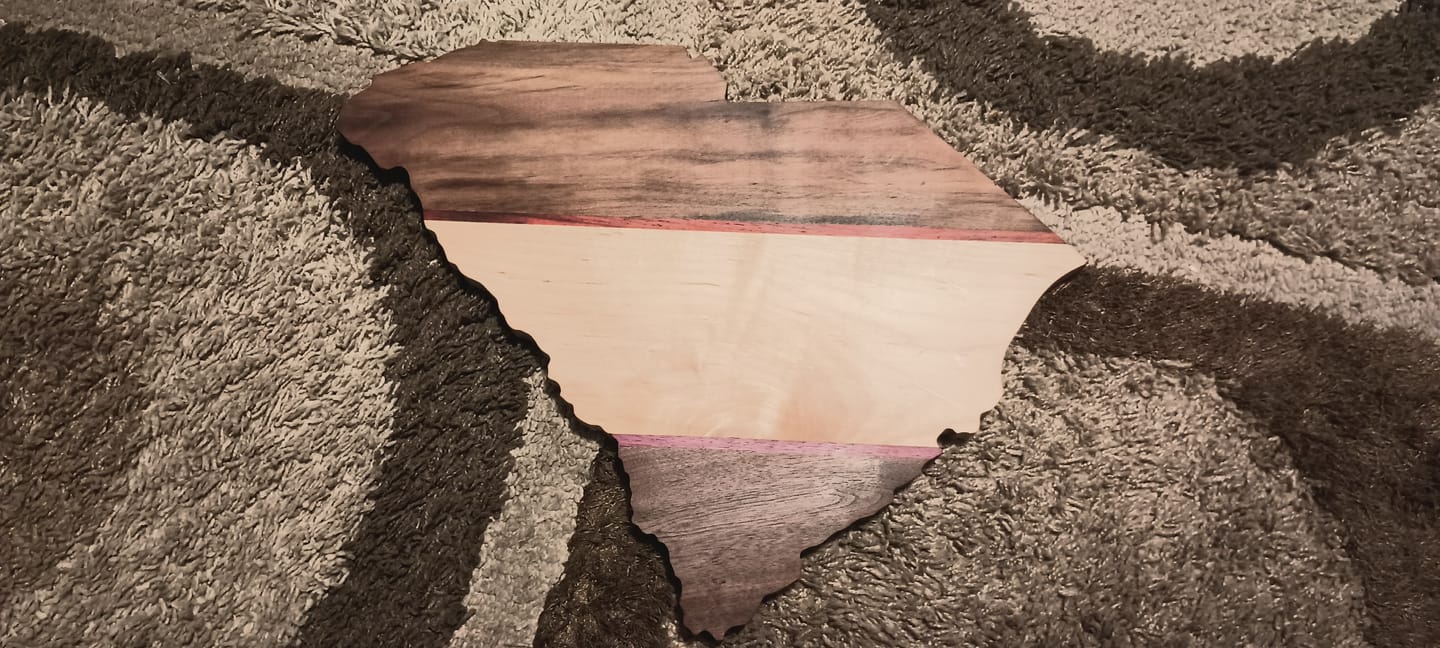 Customer photo review of 15.3x12.0" State Of South Carolina Acrylic Router Template