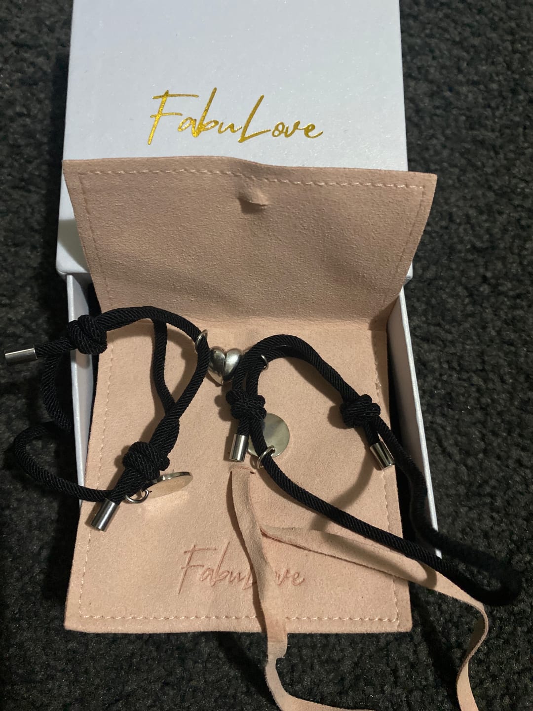 Customer photo review of Engraved Love Letter Bracelets